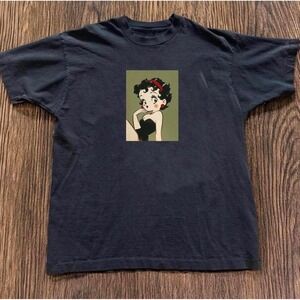 Black Gildan Vintage Betty Boop Cotton Ter #graphictee #gildan #unisex